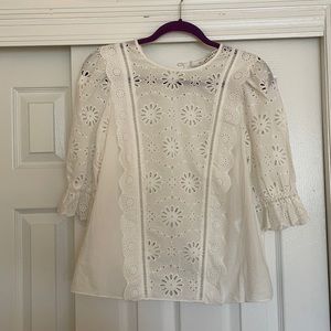 Veronica Beard Eyelet Blouse